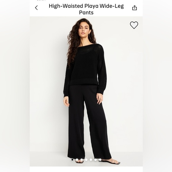 Old Navy Pants - OLD NAVY Playa Black wide-leg trouser look pant minimalist capsule old money